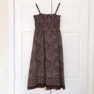 Brown Smocked Summer Dress